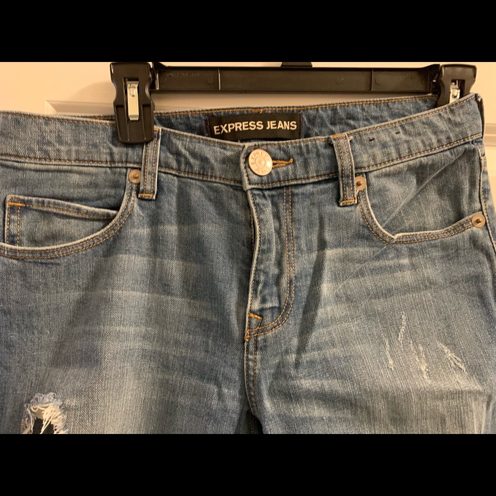 Express Distressed girlfriend jeans